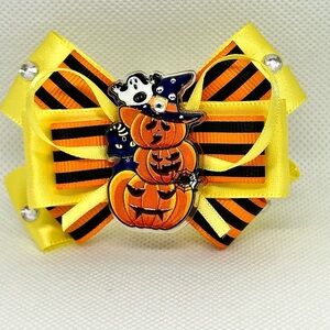 Halloween Pumpkin and Ghost Hair Bow